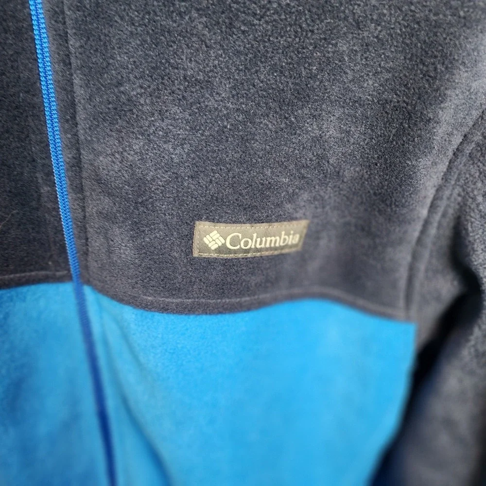 Columbia Mens Blue Full Zip Fleece‎ Jacket Size M Soft